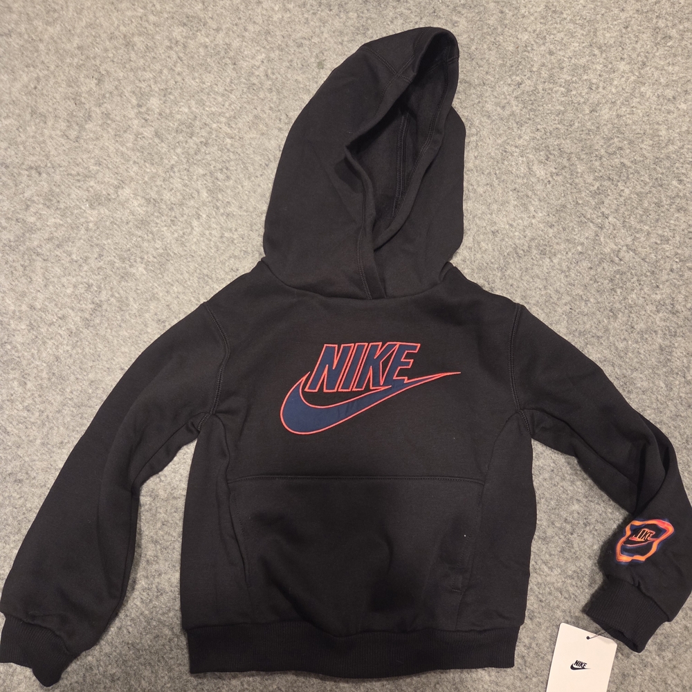 Nike Kids Black and Red Logo Hoodie